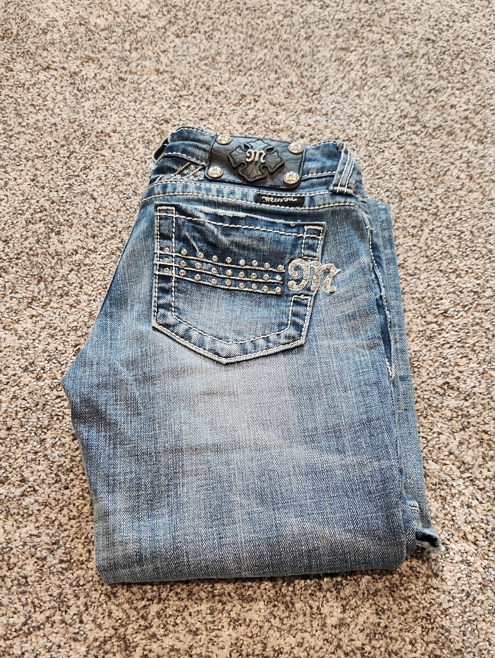 Miss Me Denim Bootcut Jeans with Studded Back Pocket - Womens - Size 25